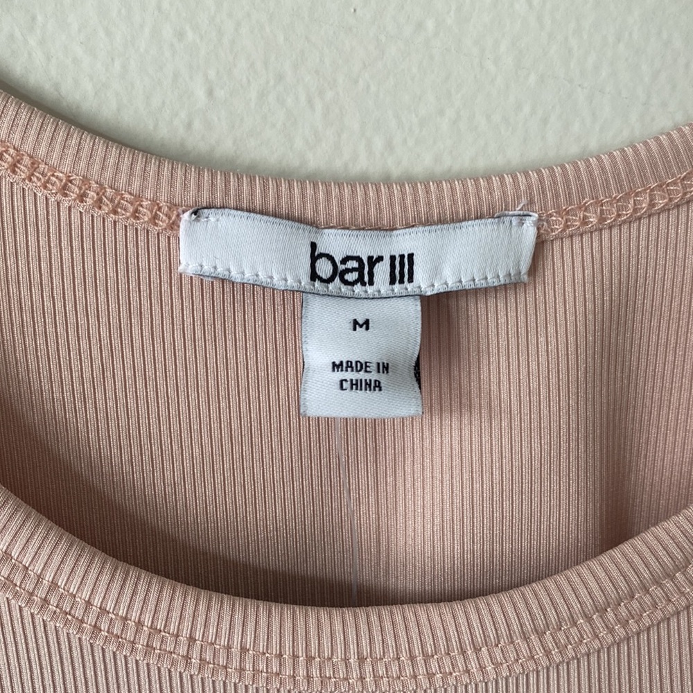 Bar III - Light Pink Ribbed Racerback Tank Top - Picture 5 of 5